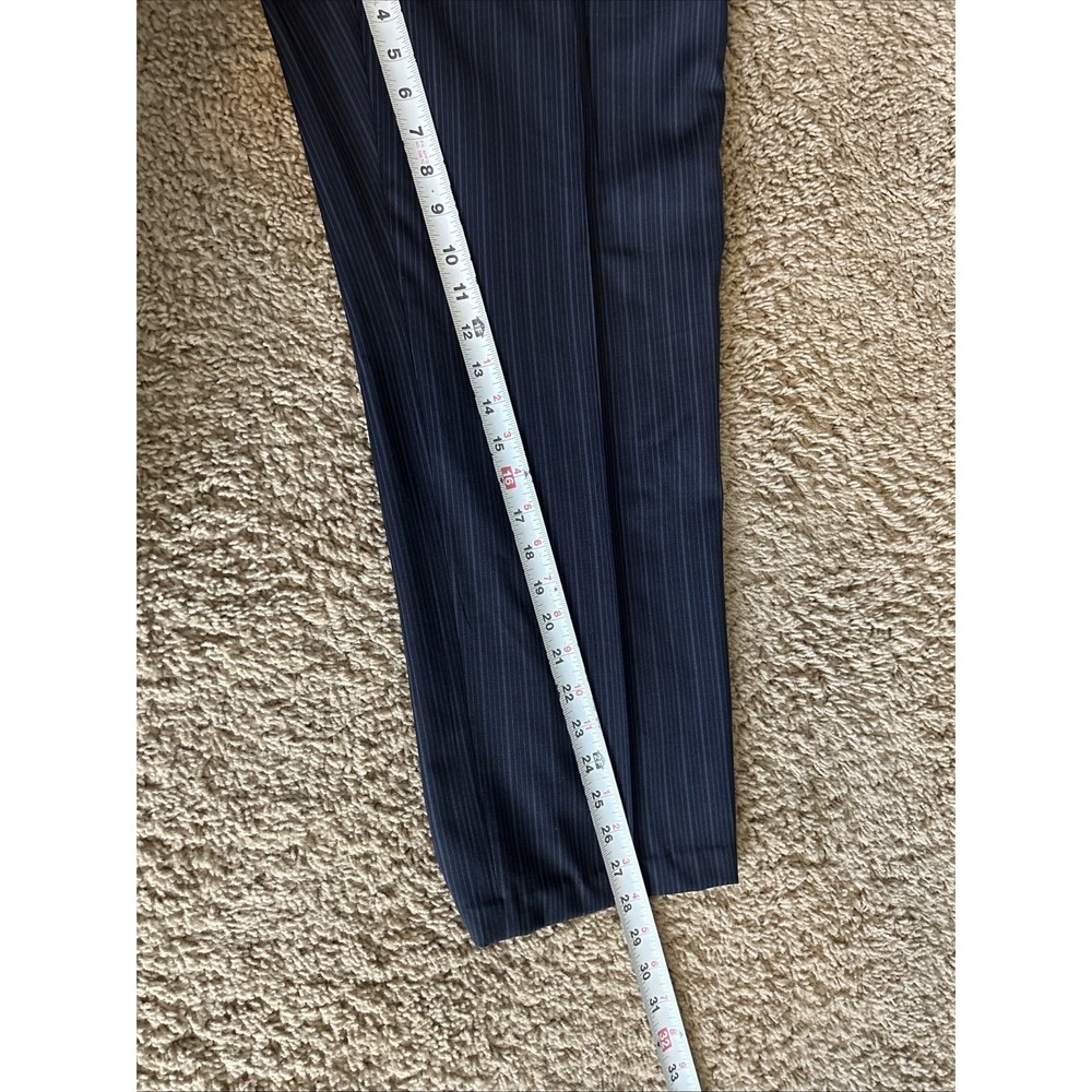 Calvin Klein Suit Mens 40R black Pinstripe 2 Button 100% Wool 34x28 Pants - Picture 11 of 14
